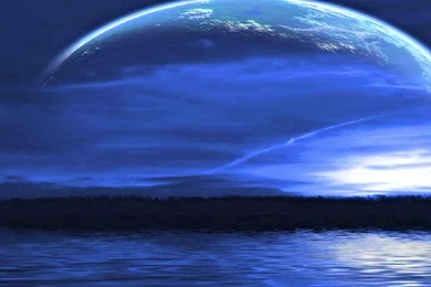 Blue Moon Over Water Fantasy   (