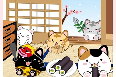 MARUNEKO SUSHI WALLPAPER   (