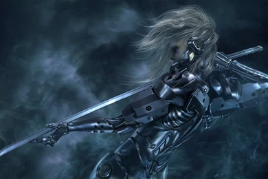 Wallpapers Fantasy Girl Cyborg Sword Katana 1366x768