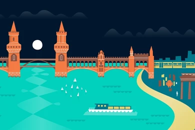 Download Wallpapers, Download 1440x900 Minimalistic Night Berlin ...