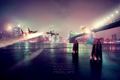 Star Wars Aircraft War Photo Manipulation Cities Jets Ishiwata AT ...