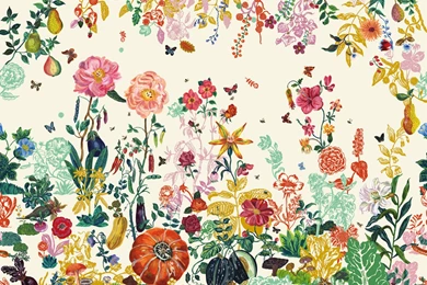 Wallpapers With Floral Pattern JARDIN CREME By Moustache Design ...