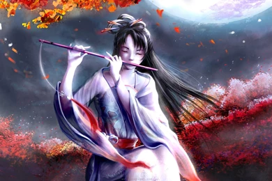 Anime Wallpapers Flute Girl Fantasy Wallpapers Stock   1631523 ...