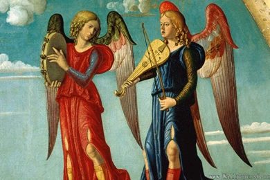 Angel Giving An Instrumental Performance － Paintings Wallpapers ...
