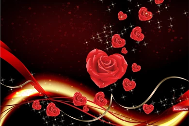 Love Roses And Hearts Wallpaper Images
