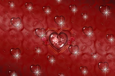 HEARTS AND ROSES WALLPAPER   (