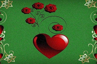 Hearts And Red Roses Wallpapers   (