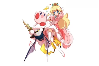 Kirby Metaknight Pikachu Princess Peach Simple Backgrounds ...