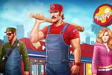 Super Mario Crossovers Grand Theft Auto Mario Bros. Princess Peach ...