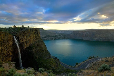 1920x1080 Winding Road And Lake Desktop PC And Mac Wallpapers