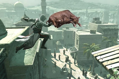 A Cow Awkwardly Jumping Over Two Dogs. : Photoshopbattles