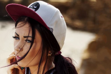 Download Wallpapers 3840x2160 Girl, Hat, Brunette, Piercings, Face ...