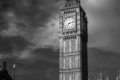 Big Ben Drawing Black And White   Wallpaper.
