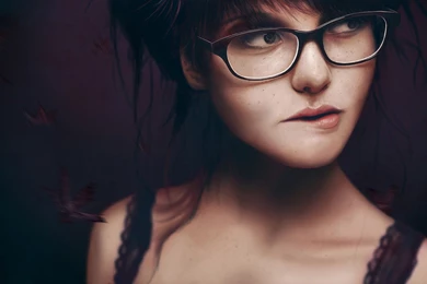 Beautiful Girl Glasses Art