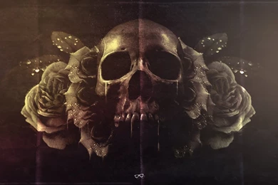 Free Skull And Roses Backgrounds Widescreen