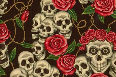 SKULL ROSES WALLPAPER   (