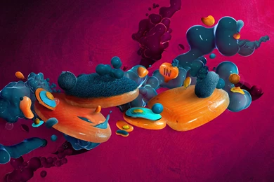 Download Wallpapers 3840x2400 Digital Art, Bubbles, Shapes, 3d ...