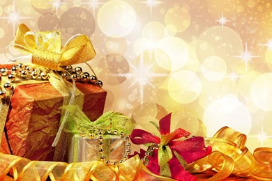 Holiday Christmas Gold Gifts Powerpoint PowerPoint Backgrounds ...