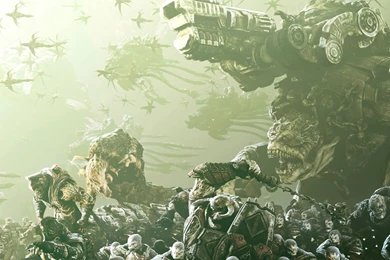 Download Wallpapers 3840x1200 Gears Of War, Army, Soldiers, Birds ...