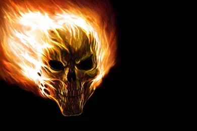 FLAMING SKULL WALLPAPER   (