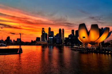 Download Wallpapers 3840x2160 Singapore, Sky, Sunset, Light 4K ...