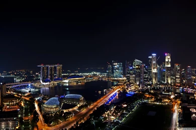 Singapore Night Panorama HD Desktop Wallpapers : Fullscreen ...