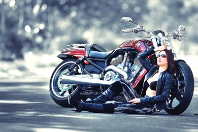 Hot And Sexy Girls On Stylish Bike HD Wallpaper Images
