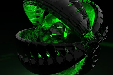 Download Wallpapers 2560x1024 Form, Green, Shadow, Dark Dual ...