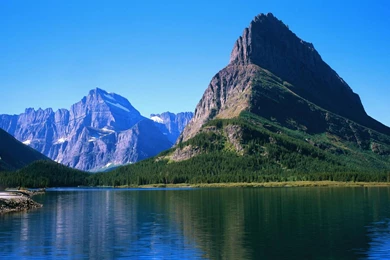 Hills And Lake Dual Screen Hd Wallpapers   (