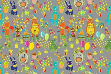 Seamless Happy Birthday Cartoon Backgrounds