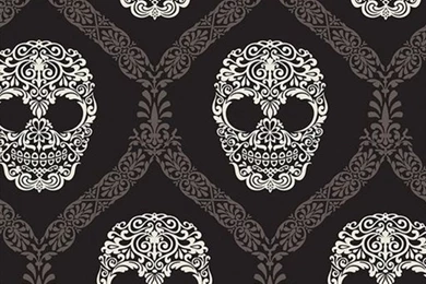 Floral Skulls Pattern Black And White iPhone 5 Wallpapers / IPod ...