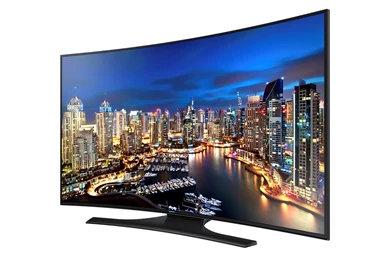 Samsung Curved UHD TV With Dubai City Wallpapers