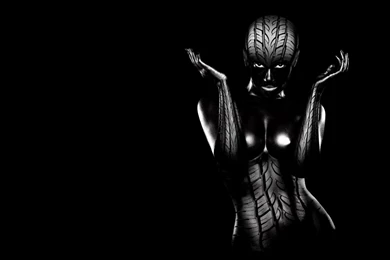 Creative Tire Tread On Woman Silhouette Widescreen Wallpapers ...