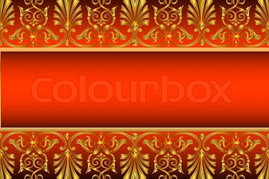 Illustration Frame Backgrounds With Golden Antique Pattern Stock Photo