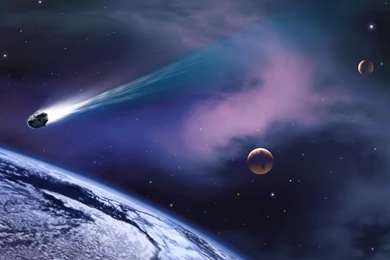 Astronomical Art Asteroid Approaching The Earth   1920x1080 ...