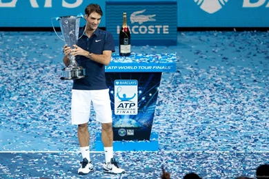 Download 1440x900 Roger Federer With Cup Wallpapers