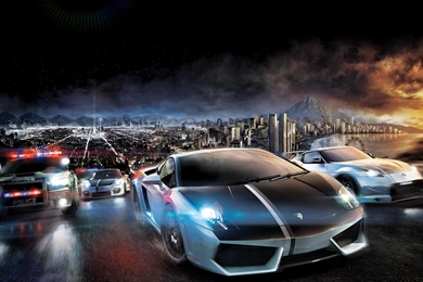 Need For Speed Car Police City Twilight Sky