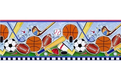 Lets Play Ball Sports Wall Border