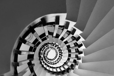 Fibonacci Golden Ratio Monochrome Spirals Stairways Wallpapers ...