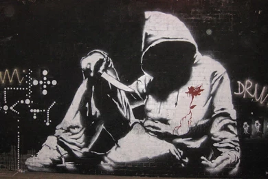 RickyDrysdale Graffti Art: Banksy Re creation, Fuck Life!