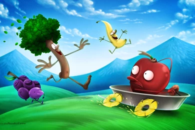 Fruits Backgrounds Cartoon Wallpapers » WallDevil   Best Free HD ...