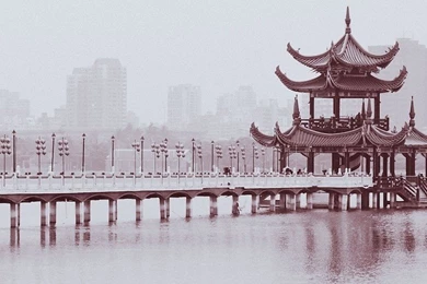 Chinese Monochrome 1920x1080 Wallpapers Design Bridges Buildings ...