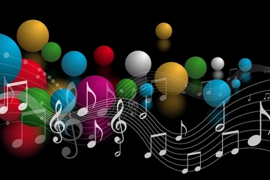 Colorfull Ball And Music Notes Wallpapers Art   (