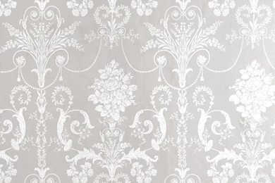 Josette White/Dove Grey Damask Wallpapers