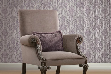 603 20009 Purple Textured Leafy Damask   Kenneth James Wallpapers