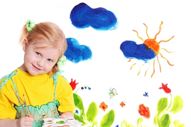 Download Wallpapers 3840x2160 Child, Drawing, Brush, Paint ...