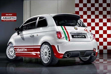Abarth Fiat 500 Rally Rear Angle Wide Hd Wallpapers   (
