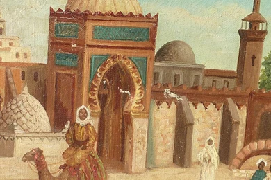 Alver Regli (1867 1939) Orientalist Painting Middle Eastern Town ...