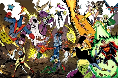 Legion Of Superheroes Vs. The Fatal Five By Sirandal On DeviantArt