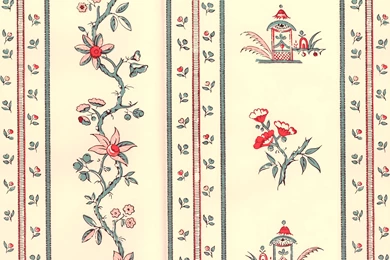 Paper Wallpapers / Traditional / Floral   EAST INDIA STRIPE : WBP ...